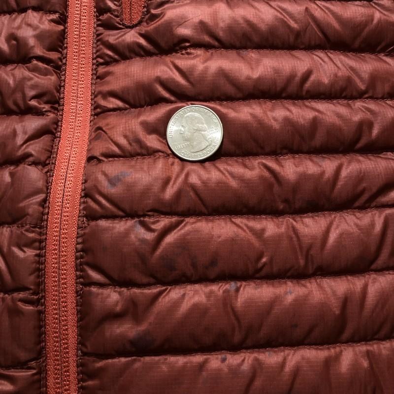 L.L.Bean Ultralight 850 Down Jacket Womens Large Red Puffer Pertex Downtek FLAWS