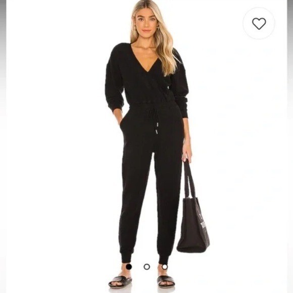 L*Space Coastin’ Long Sleeve Black Jumpsuit XL