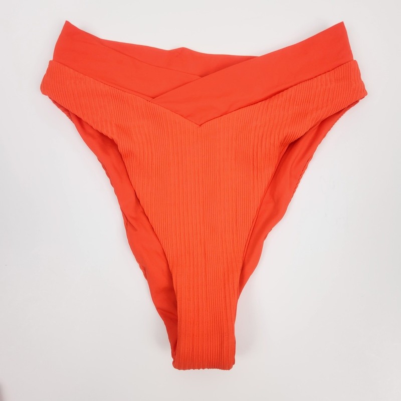 L*Space Pointelle Rib Court Bitsy Bikini Bottom In Poppy Orange Size XS NWOT