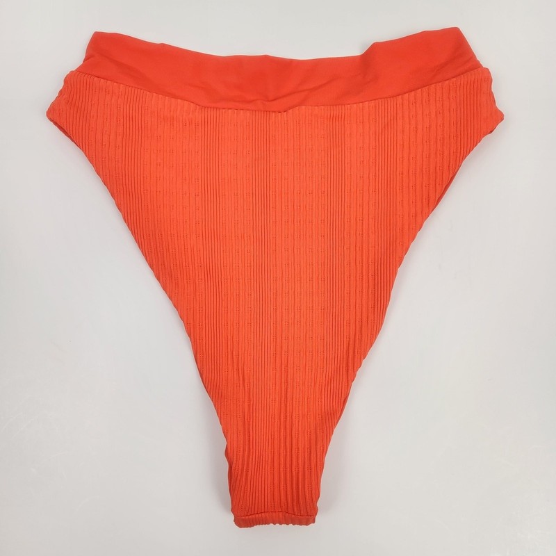 L*Space Pointelle Rib Court Bitsy Bikini Bottom In Poppy Orange Size XS NWOT