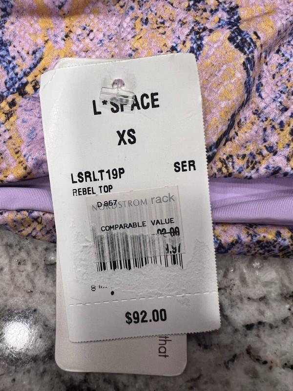 L Space Women’s Bikini Set Size XS Purple Adjustable Top Made In USA