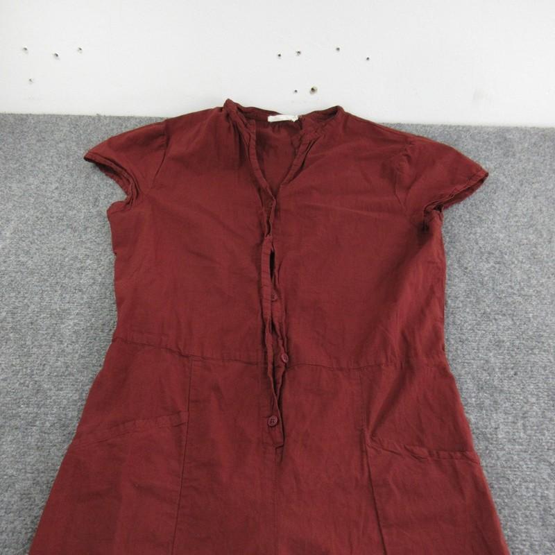 LACAUSA Jumpsuit Womens Medium Burgundy Wide Leg Button Front Made USA LA20189