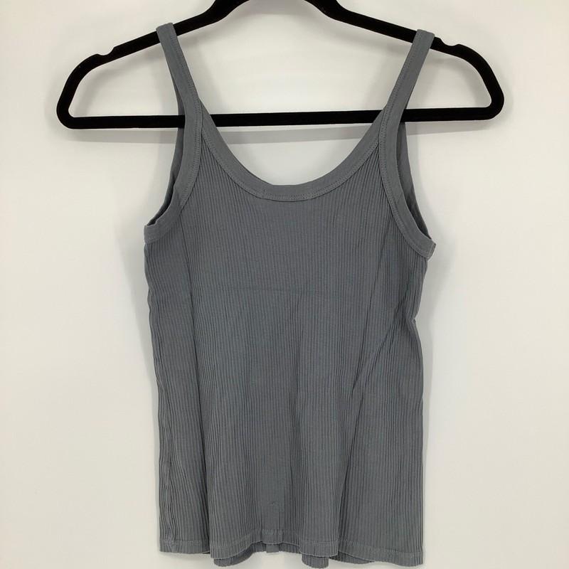 LACAUSA Size Small Maya Granite Gray Ribbed Tank $45 Msrp H6-2