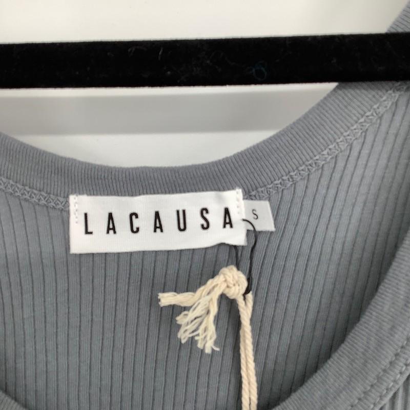 LACAUSA Size Small Maya Granite Gray Ribbed Tank $45 Msrp H6-2