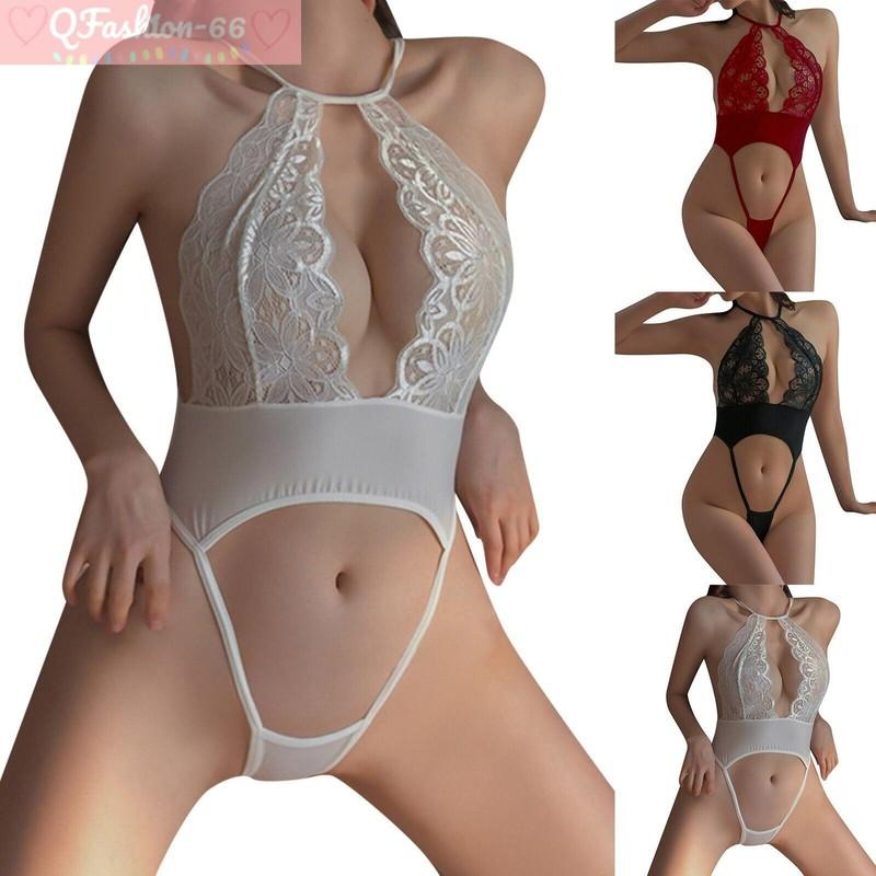 Lace Lingerie For Women Roleplay Bodysuit Bodydoll Teddy Romantic Sleepwear Red