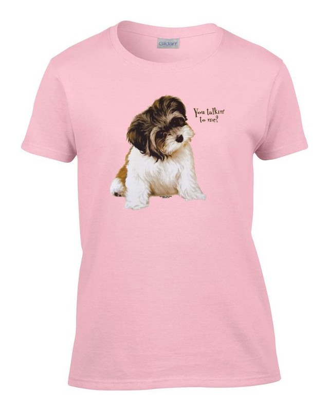Ladies Funny You Talkin' To Me Shih Tzu Puppy Dog Women's T-Shirt Tee