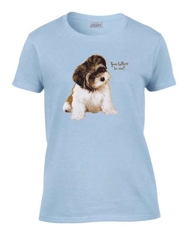 Ladies Funny You Talkin' To Me Shih Tzu Puppy Dog Women's T-Shirt Tee