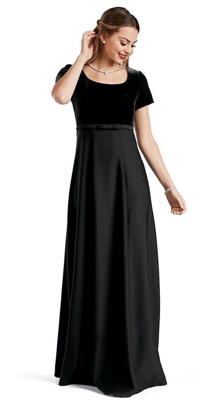 Ladies' Long Black Short-sleeved Dresses Sizes 00/0/2/4 Formal/Choir/Band/Orch