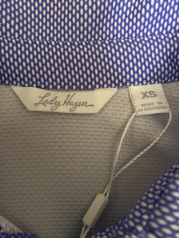 Lady Hagan Jacquard Short Sleeve Polo Shirt Size XS / Periwinkle Blue NWT