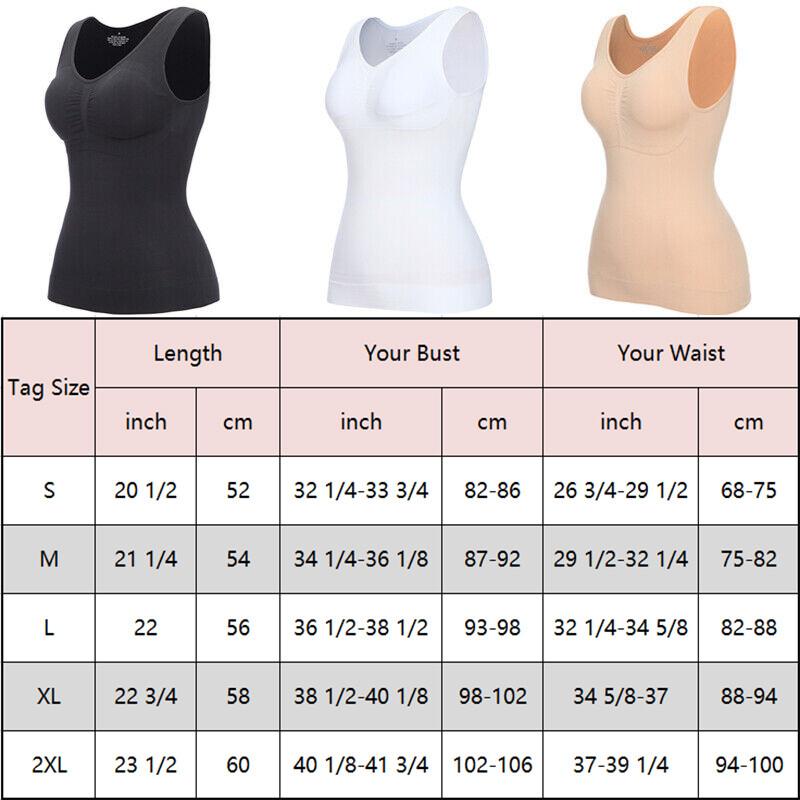 Lady's Cami Bra Tank Top Body Shaper Firm Tummy Control Slimming Camisole Vest