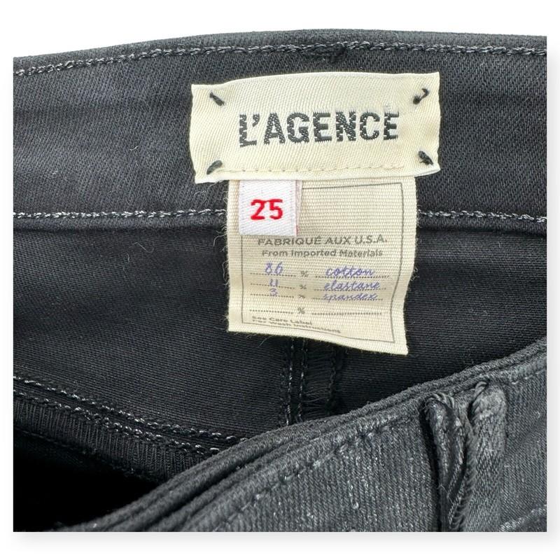 Lagence Jeans Womens 25 Skinny Split Ankle Black Coated Jeggings Pants NEW