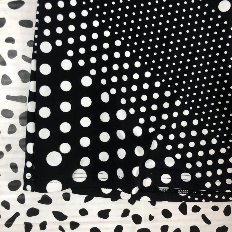 Lands End Black White Diagonal Dot Square Neck Tankini SWIM TOP Reg. 12 513879