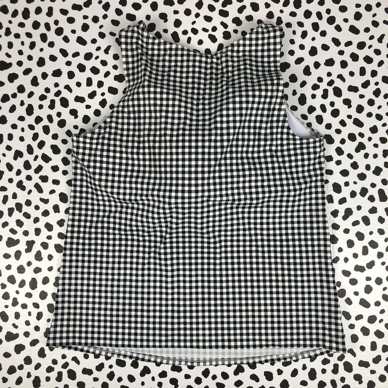 Lands End Black White Gingham High Neck Tankini Reg. 18 SWIM TOP 513786