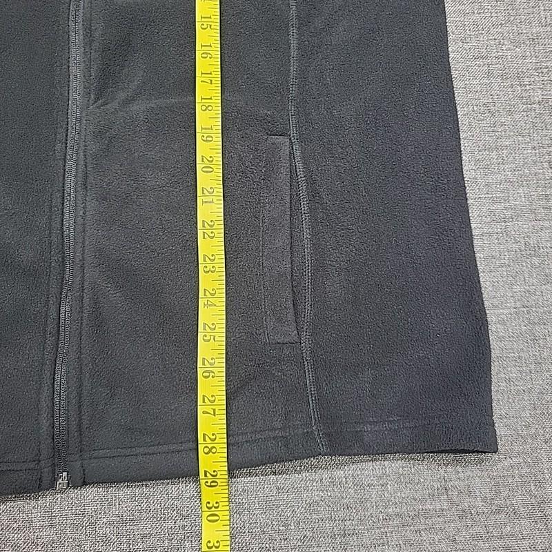 Lands End Full Zip Fleece Jacket 1X Plus Size Black Long Sleeves With Pockets