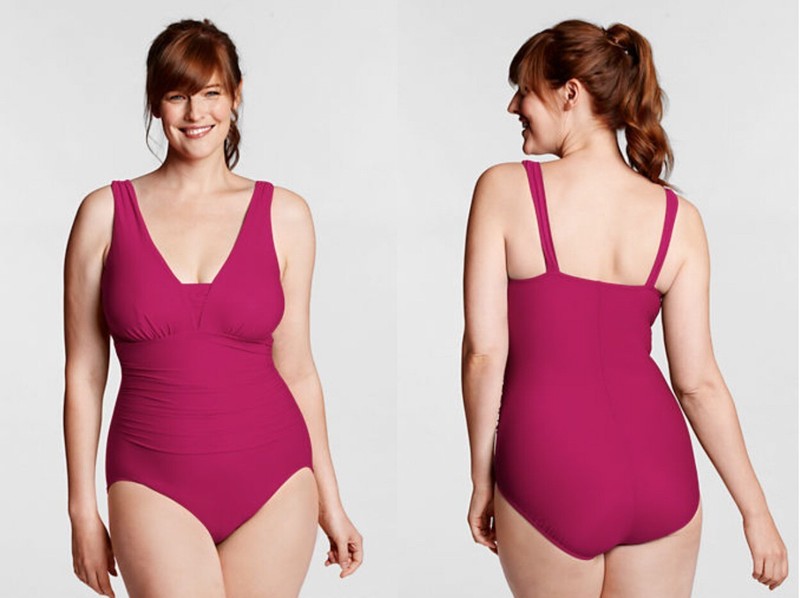 Lands' End ~ Grecian Slendertex One-Piece Swimsuit Women's Plus Sizes $129 NIP