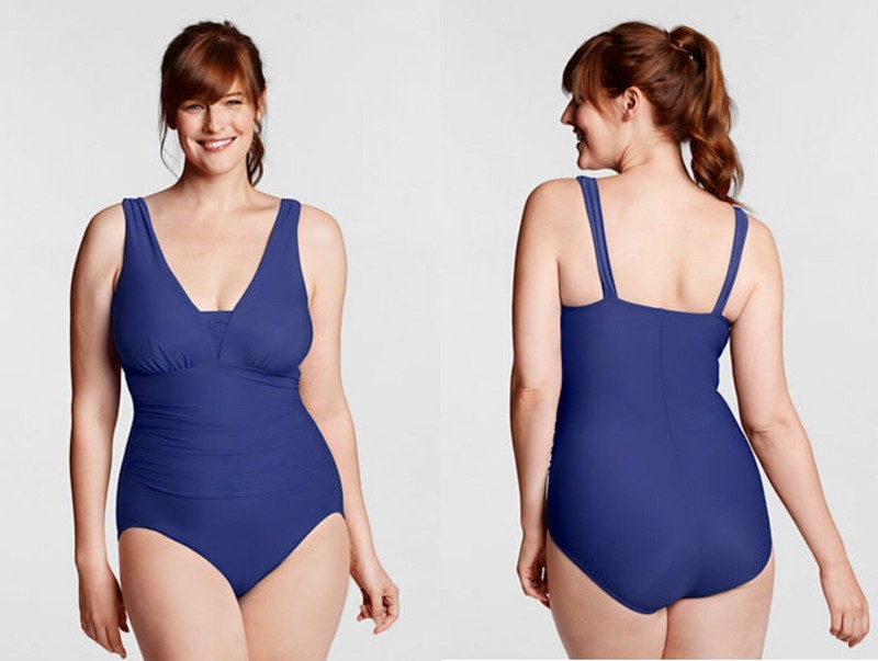 Lands' End ~ Grecian Slendertex One-Piece Swimsuit Women's Plus Sizes $129 NIP