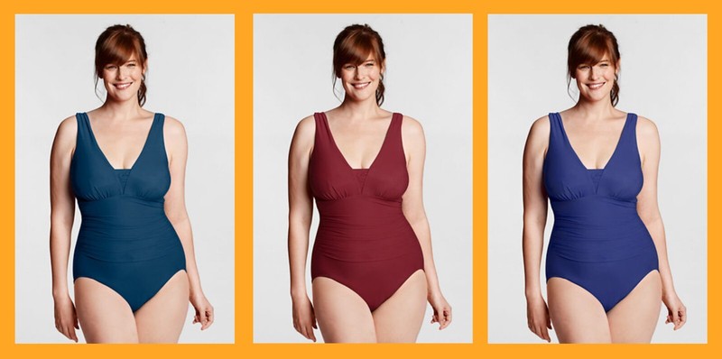 Lands' End ~ Grecian Slendertex One-Piece Swimsuit Women's Plus Sizes $129 NIP