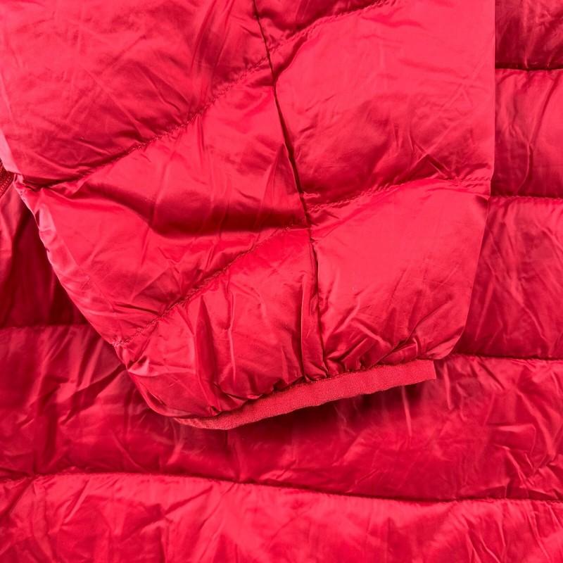 Lands End Jacket Women 3X Red Hooded Full Zip Puffer Quilted Down Long Nylon