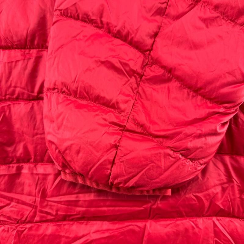 Lands End Jacket Women 3X Red Hooded Full Zip Puffer Quilted Down Long Nylon