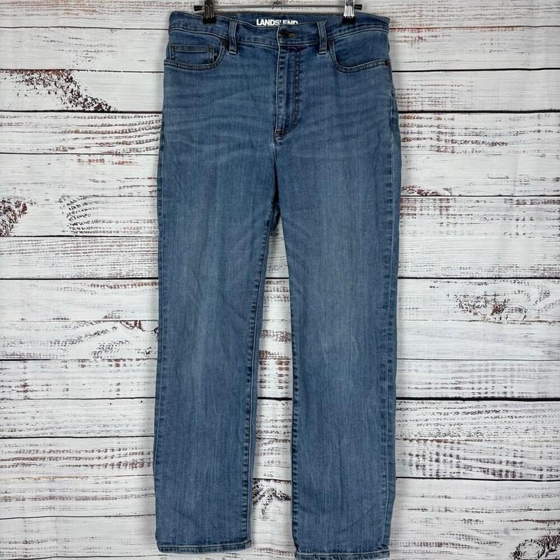 Lands' End jeans size 10 denim stretch casual ankle Straight Leg Jean