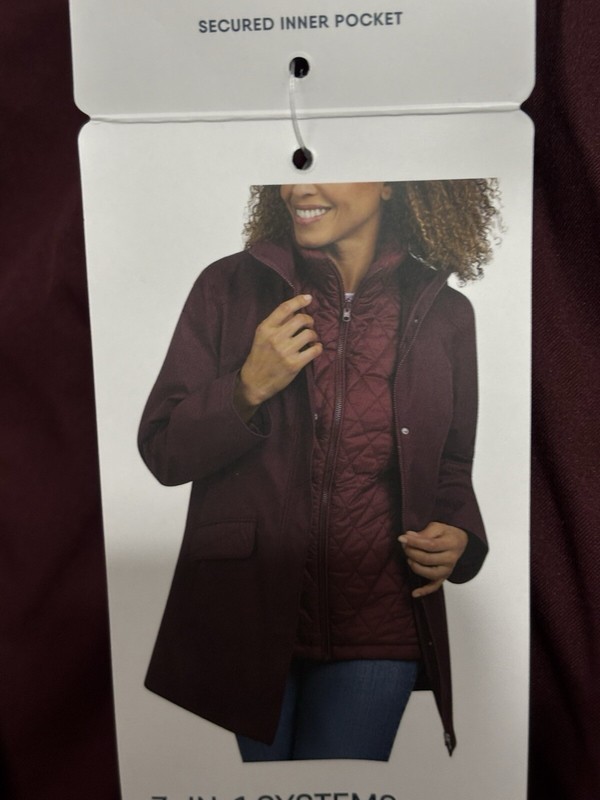 Lands' End Ladies' 3-in-1 Systems Jacket Burgundy Size Large/New With Tags