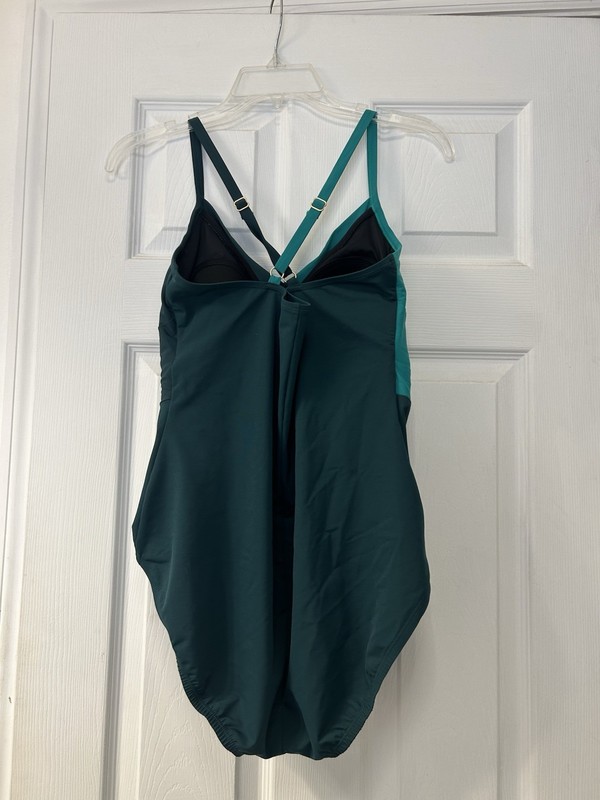 Lands End One Piece Swim Green Size 14