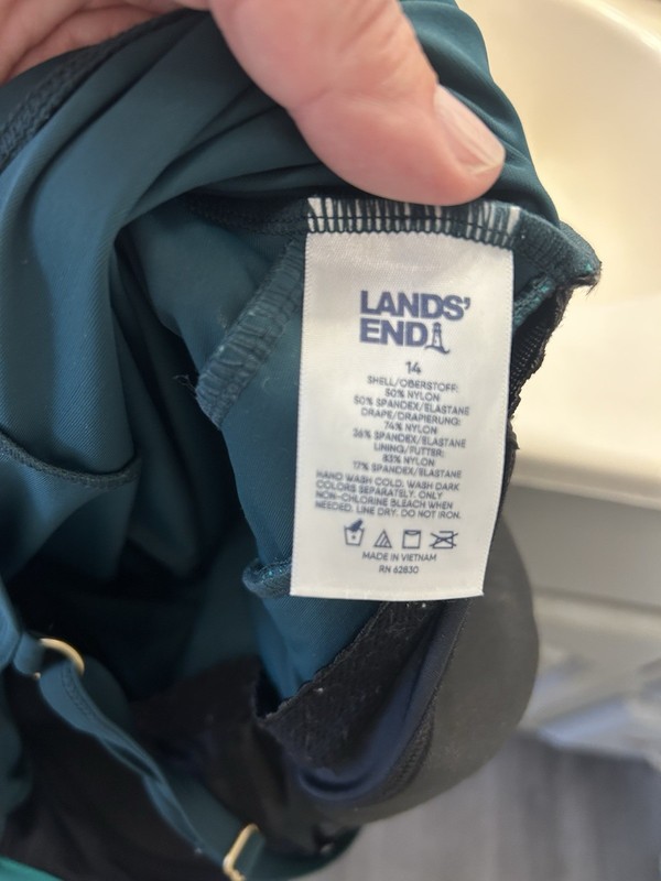 Lands End One Piece Swim Green Size 14