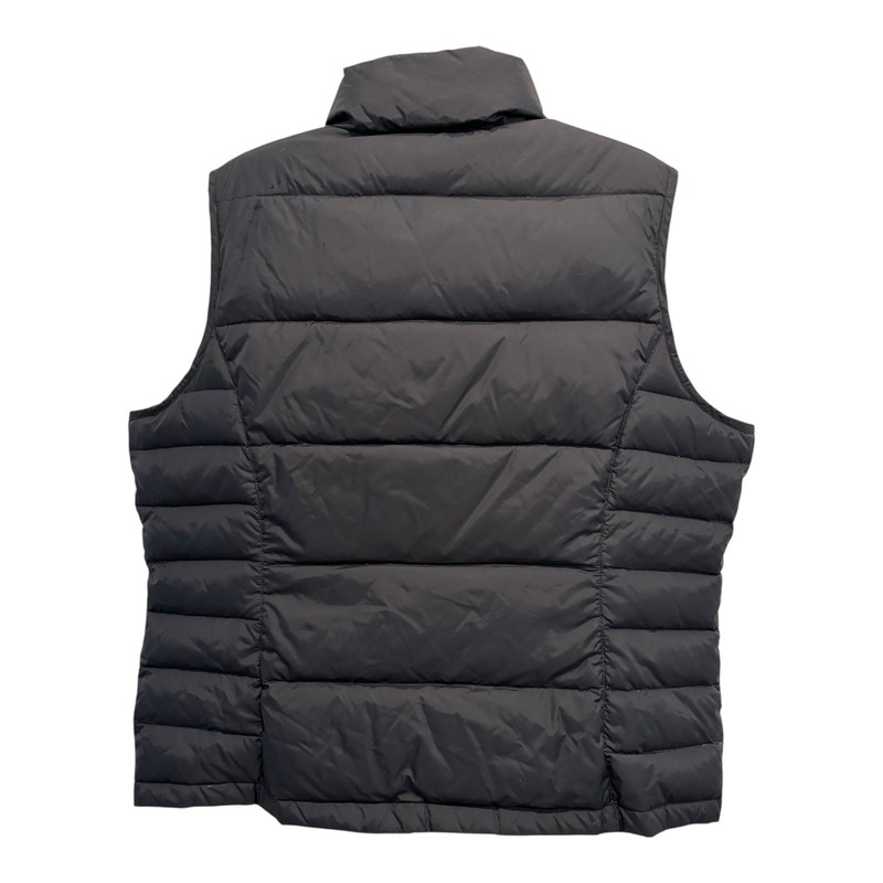 Lands End Puffer Vest Womens XL Black Down Feather Filled Winter Warmth