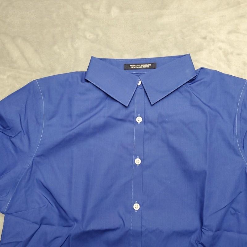 Lands End Shirt Womens 14 Cobalt Blue Long Sleeve Broadcloth Wrinkle Free