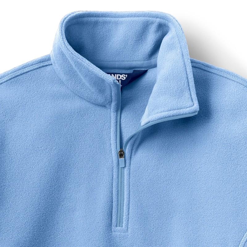 Lands' End Size 3X Solid Blue Fleece Knit Top 1/4 Zip Long Sleeves NWT