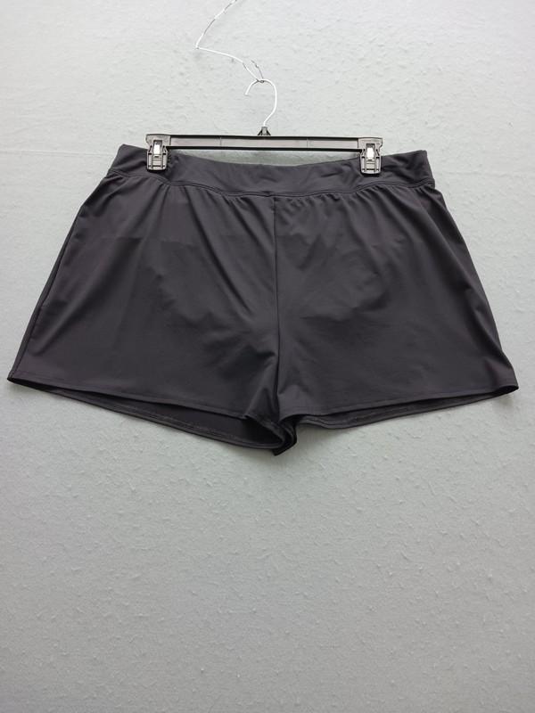 Lands' End Women Board Shorts Size 18W Black Solid Swim Bottom