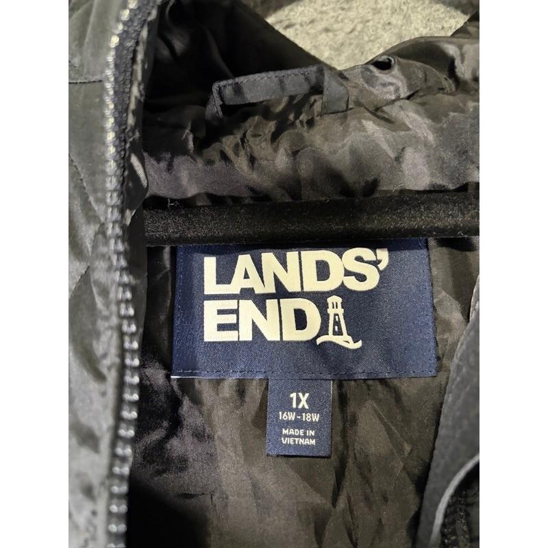 Lands' End Women's Black Quilted Puffer Vest Plus Size 1X (16W-18W) Lightweight