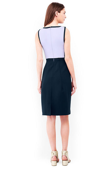 Lands End Women's Ponte Sheath Dress Pale Wisteria New