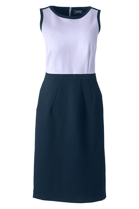 Lands End Women's Ponte Sheath Dress Pale Wisteria New