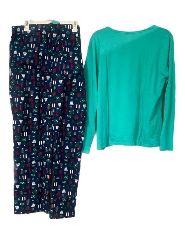 Lands End Womens 2-piece Pajama Set Deep Sea Navy Gift Large NEW SHIPS FREE