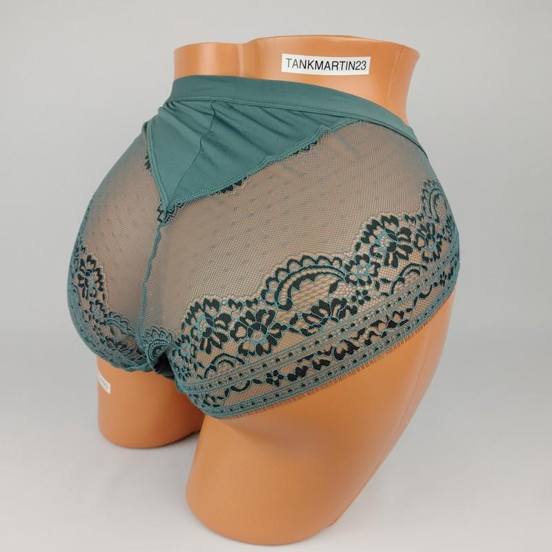 LANE BRYANT CACIQUE NO SHOW HIPSTER 14/16 PANTY PLUS GREEN WITH LACE BACK SEXY
