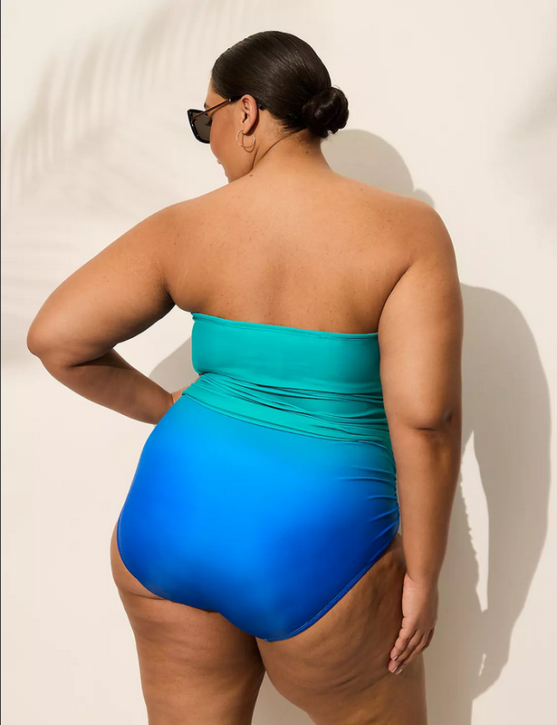 LANE BRYANT CACIQUE SWIM MERMAID OMBRE UNDERWIRE VERSATILE STRAP SWIMSUIT 38DD