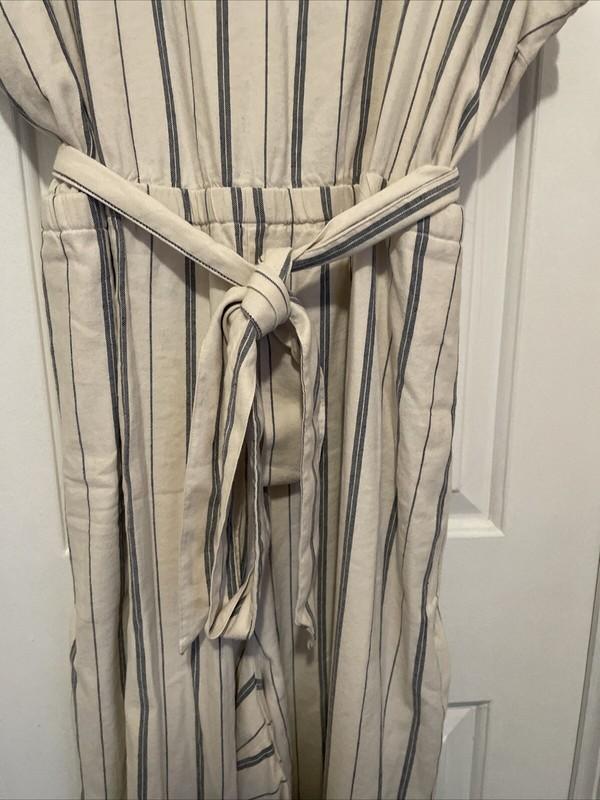 Lane Bryant Jumpsuit With Elastic Waist Size 26 Ivory & Blue NWT