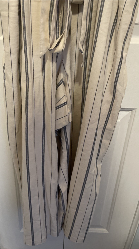 Lane Bryant Jumpsuit With Elastic Waist Size 26 Ivory & Blue NWT