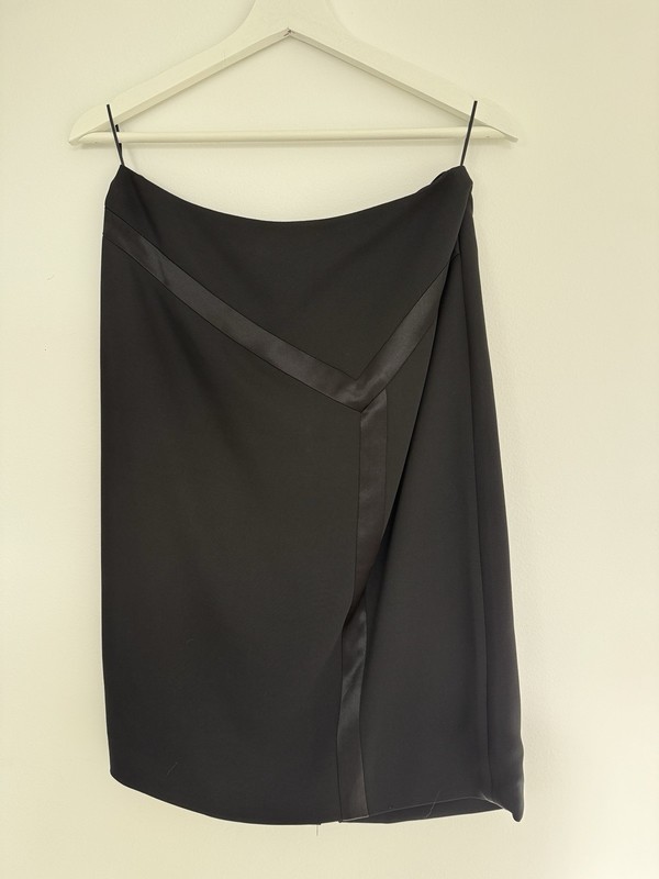 Lanvin Crepe Skirt Satin-trimmed Brand New