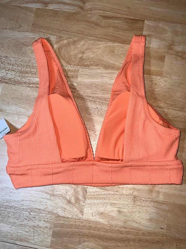 Large Aerie Women’s Rib Orange Bikini Top BNWTS $34.95