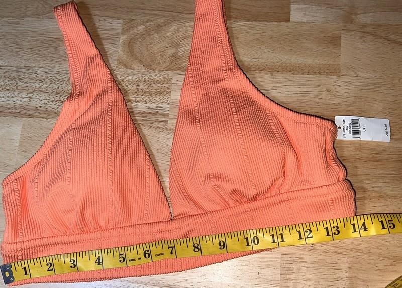 Large Aerie Women’s Rib Orange Bikini Top BNWTS $34.95