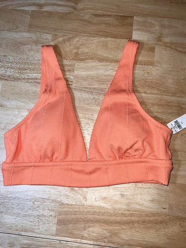Large aerie Women’s Rib Orange Bikini Top BNWTS $34.95