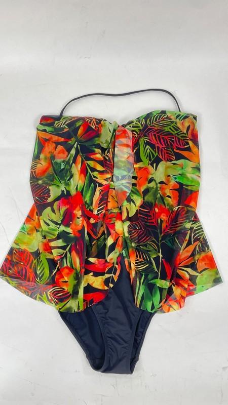 Laruen Ralph Lauren Tankini Swim Top Womens Size 12 Floral Lightly Padded