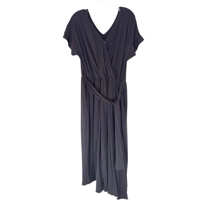 Latched Mama V-Neck Nursing Jumpsuit Black Stretch Maternity Momper Size 1X