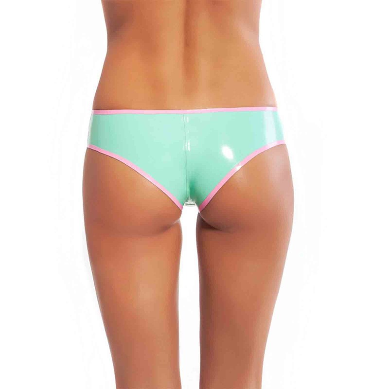 Latex Underwear Shorts Briefs And Low Waist Blue&Pink For Catsuit Party Fetish