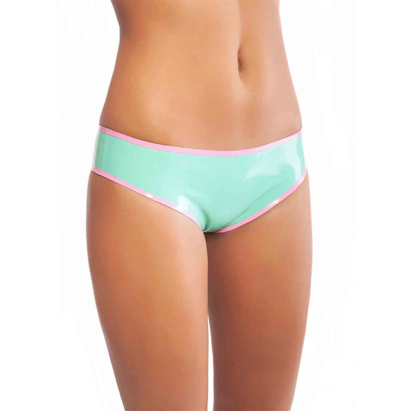 Latex Underwear Shorts Briefs And Low Waist Blue&Pink For Catsuit Party Fetish