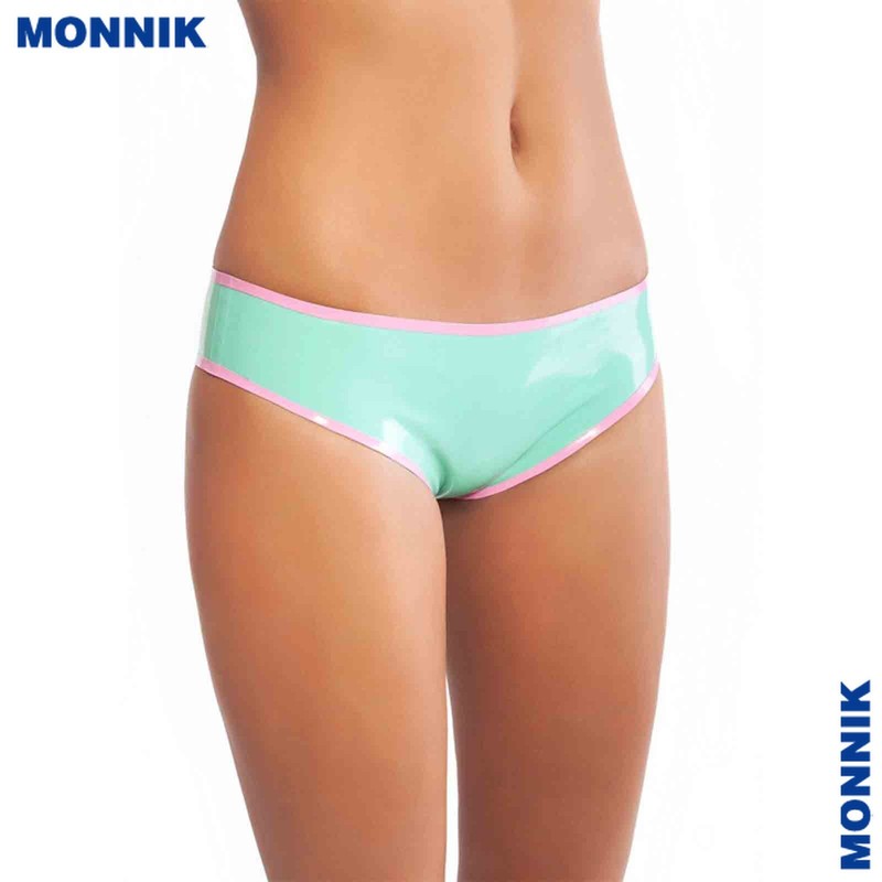 Latex Underwear Shorts Briefs and Low Waist Blue&Pink for Catsuit Party Fetish
