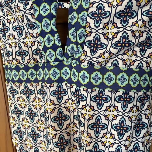 Laundry By Shelli Segal Swimsuit Women's Sz Small Blue Tile Print One Piece Boho