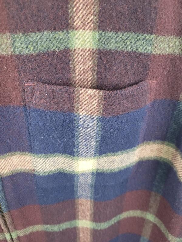 Lauren Ralph Lauren Dark Multi Color Plaid 100% Lambswool Zip Front Size Small